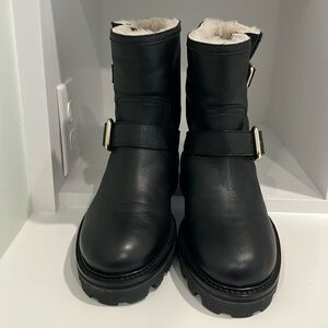 Black Jimmy Choo Youth II Shearling Hiker Booties size 7/37. Never worn.